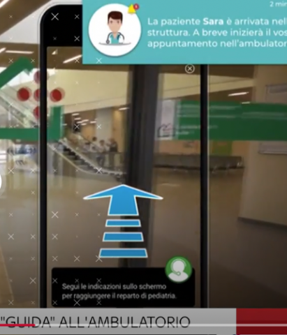 The app uses Augmented Reality to guide users through the hospital