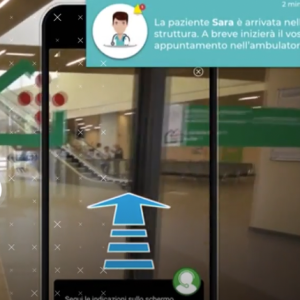 The app uses Augmented Reality to guide users through the hospital