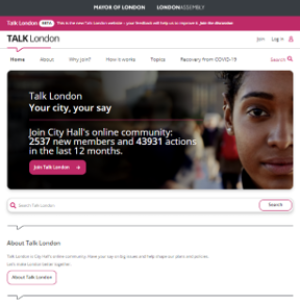 Talk London homepage